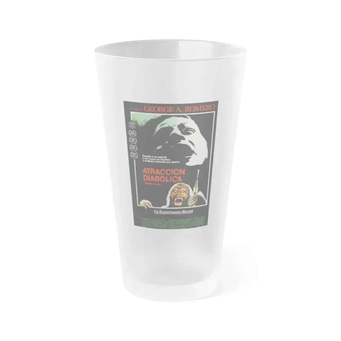 MONKEY SHINES (2) 1988 Movie Poster - Frosted Pint Glass 16oz 16oz Frosted - Go Mug Yourself