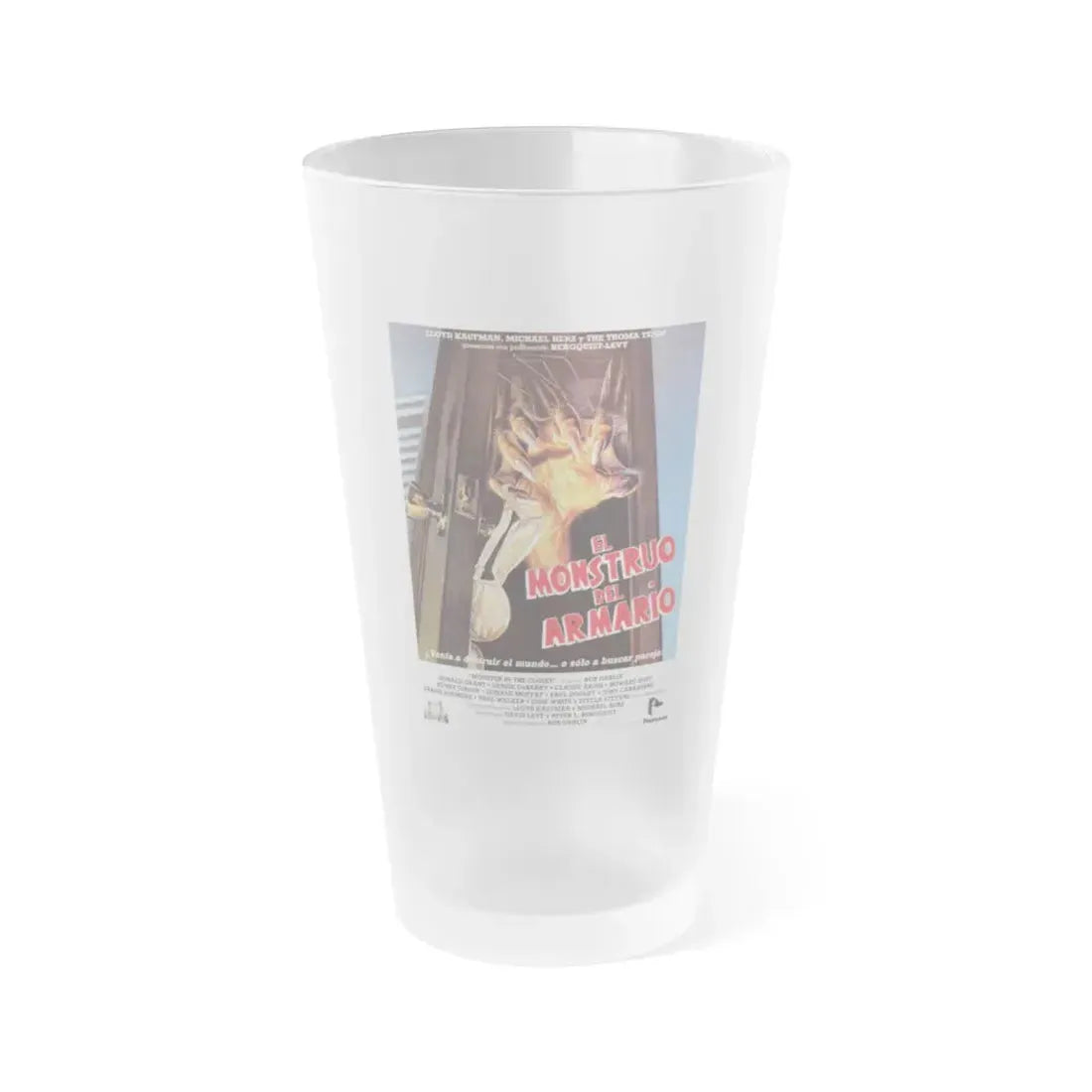 MONSTER IN THE CLOSET (SPANISH) 1986 Movie Poster - Frosted Pint Glass 16oz 16oz Frosted - Go Mug Yourself