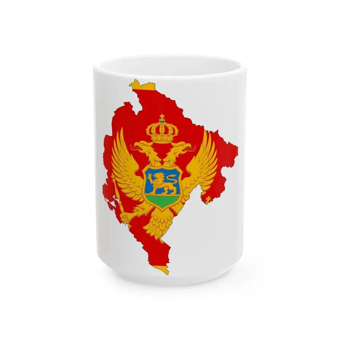 Montenegro-Flagmap (Montenegro) White Coffee Mug 15oz - Go Mug Yourself