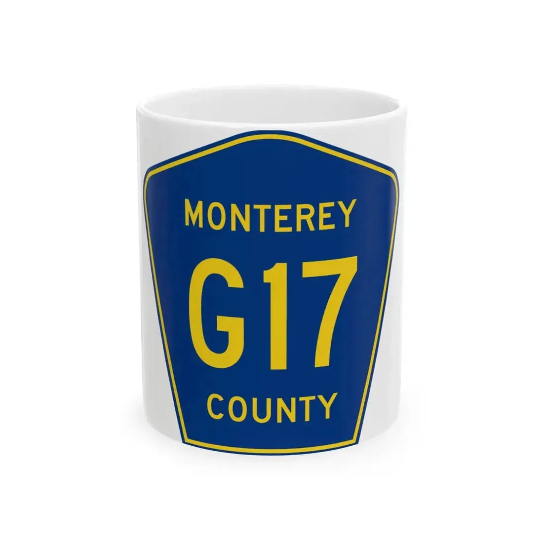 Monterey County G17 (California) (Road Sign) White Coffee Mug 11oz - Go Mug Yourself