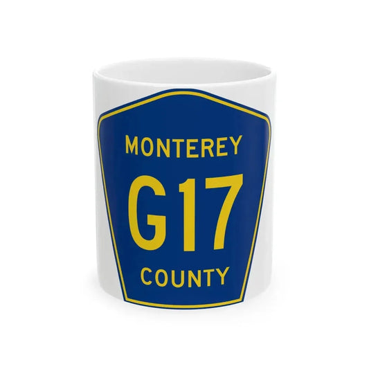 Monterey County G17 (California) (Road Sign) White Coffee Mug 11oz - Go Mug Yourself