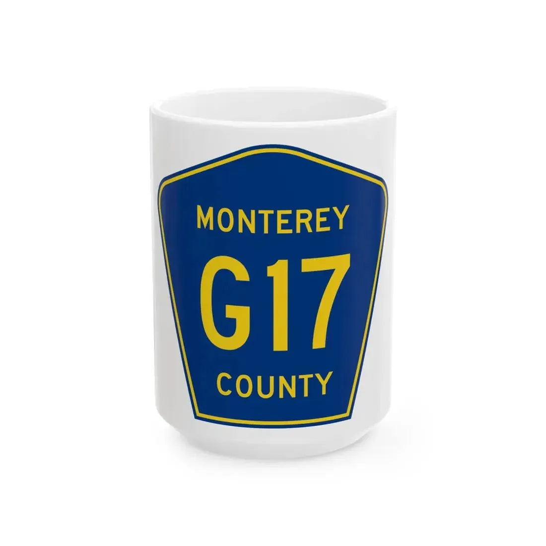 Monterey County G17 (California) (Road Sign) White Coffee Mug 15oz - Go Mug Yourself