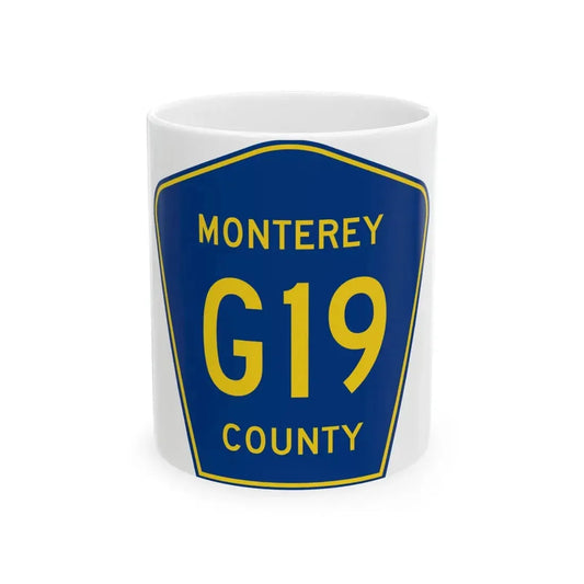 Monterey County G19 (California) (Road Sign) White Coffee Mug 11oz - Go Mug Yourself