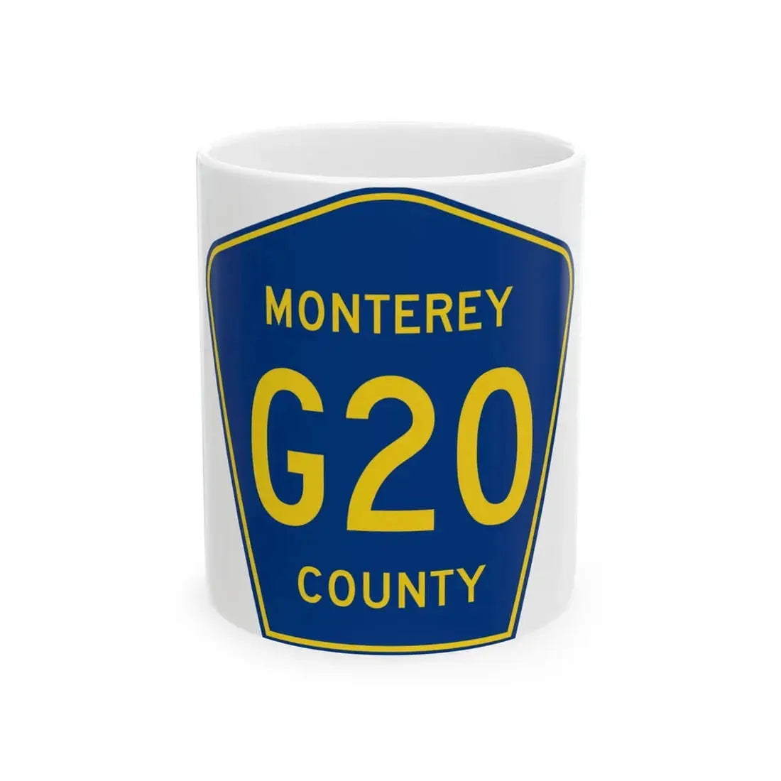 Monterey County G20 (California) (Road Sign) White Coffee Mug 11oz - Go Mug Yourself