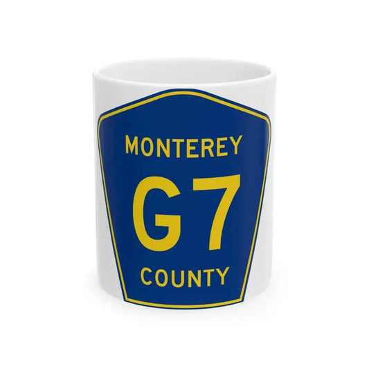 Monterey County G7 (California) (Road Sign) White Coffee Mug 11oz - Go Mug Yourself