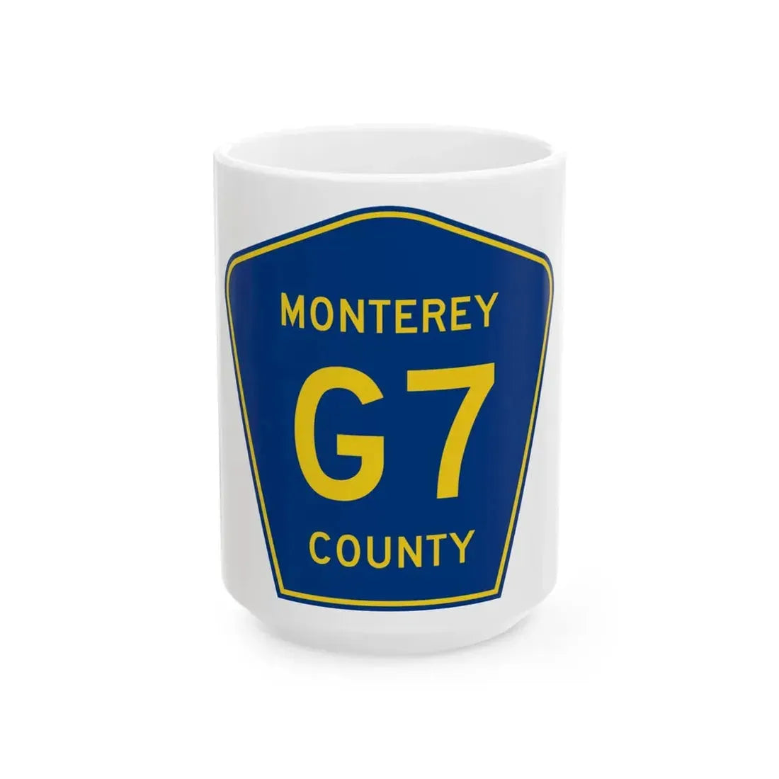 Monterey County G7 (California) (Road Sign) White Coffee Mug 15oz - Go Mug Yourself