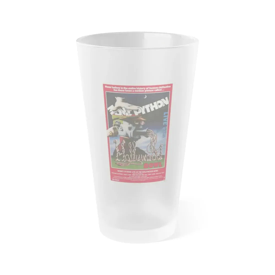 MONTY PYTHON LIVE AT THE HOLLYWOOD BOWL 1982 Movie Poster - Frosted Pint Glass 16oz Default Title - Go Mug Yourself