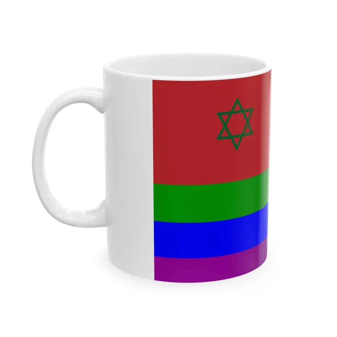 Morocco Rainbow Flag hexagram (Morocco) White Coffee Mug - Go Mug Yourself
