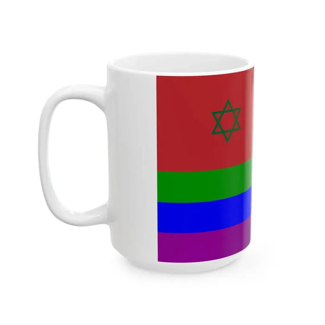 Morocco Rainbow Flag hexagram (Morocco) White Coffee Mug - Go Mug Yourself