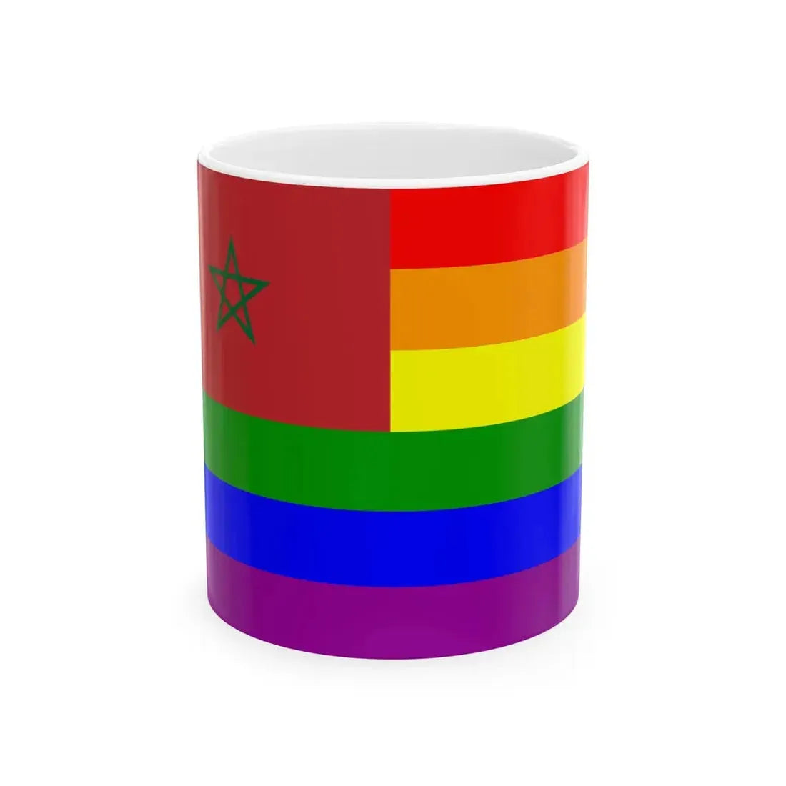 Morocco Rainbow Flag (Morocco) White Coffee Mug 11oz - Go Mug Yourself