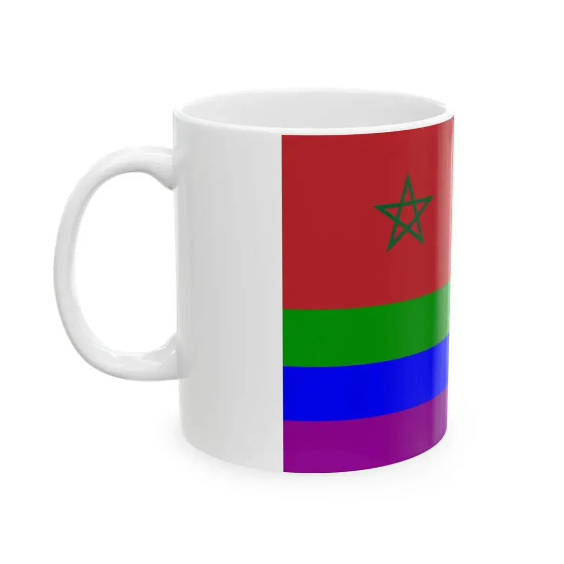 Morocco Rainbow Flag (Morocco) White Coffee Mug - Go Mug Yourself