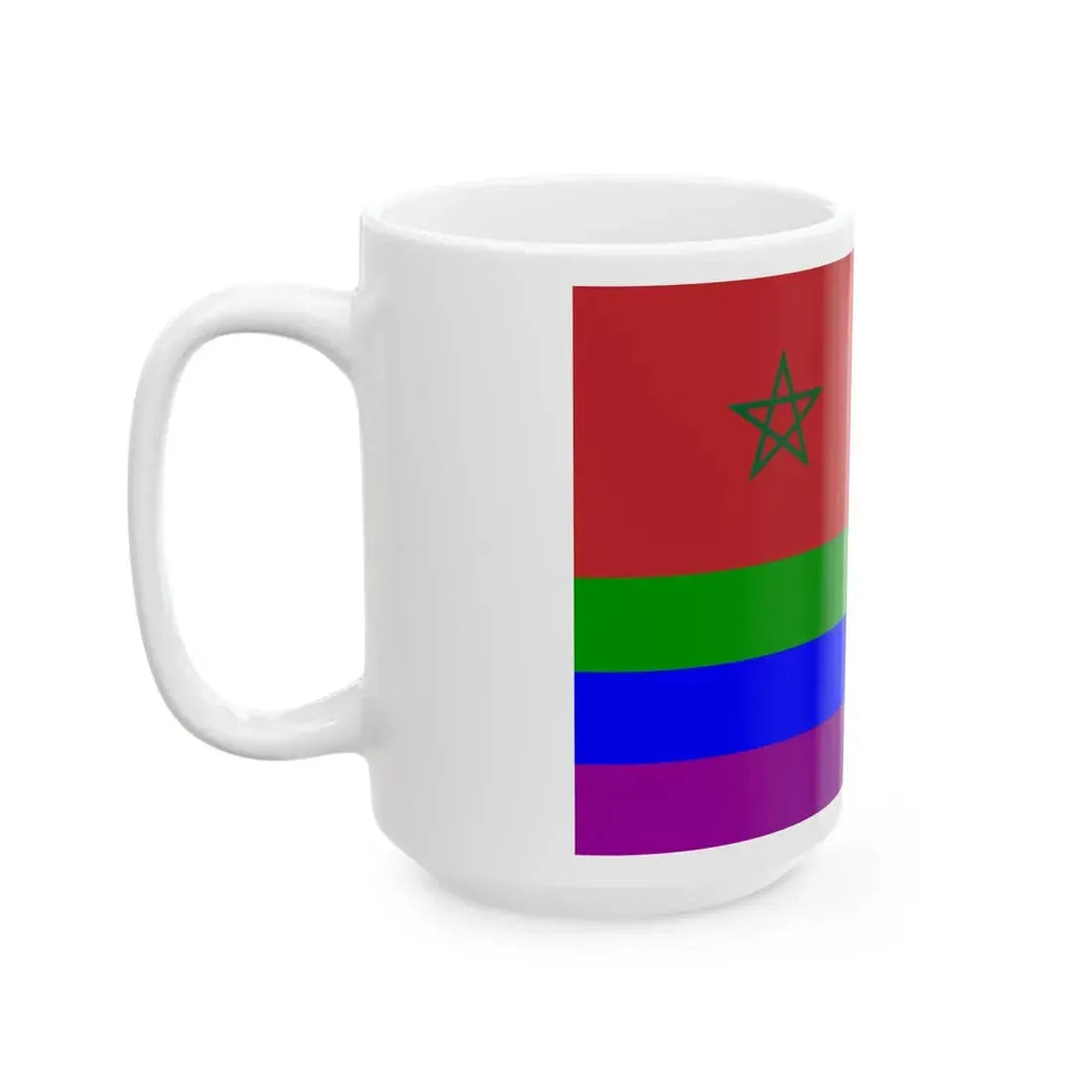 Morocco Rainbow Flag (Morocco) White Coffee Mug - Go Mug Yourself