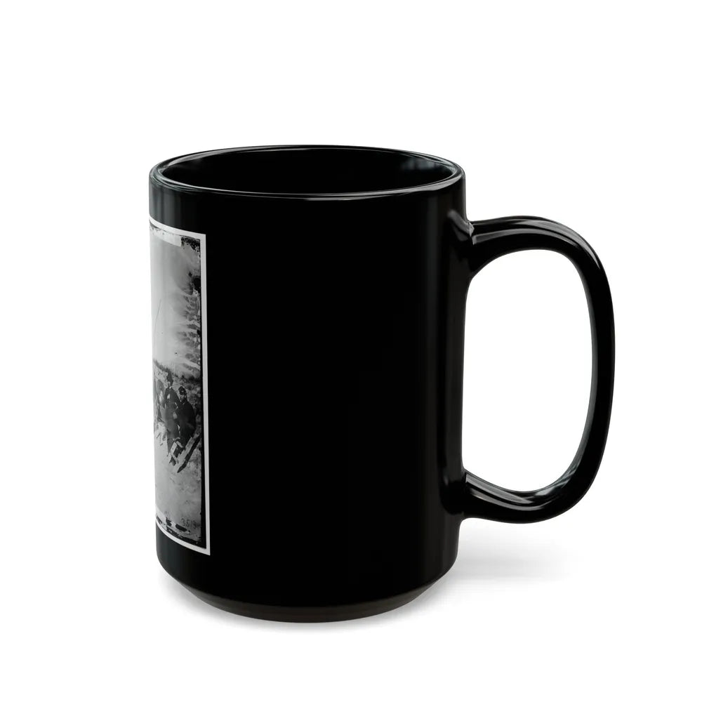 Morris Island, S.C. Federal Mortars Aimed At Fort Sumter, With Crews (U.S. Civil War) Black Coffee Mug-Go Mug Yourself