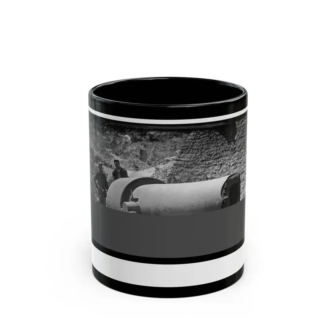 Morris Island, South Carolina. 300-Pounder Parrot Rifle After Bursting Of Muzzle (U.S. Civil War) Black Coffee Mug 11oz - Go Mug Yourself