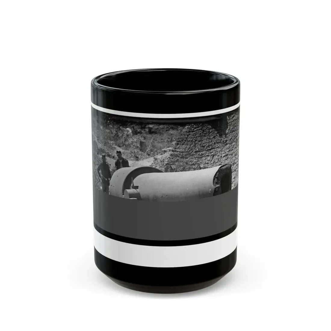 Morris Island, South Carolina. 300-Pounder Parrot Rifle After Bursting Of Muzzle (U.S. Civil War) Black Coffee Mug 15oz - Go Mug Yourself