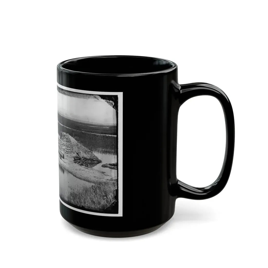 Morris Island, South Carolina. Battery Hays. One 8-Inch Parrot Rifle, Dismounted. Breaching Battery Against Fort Sumter (U.S. Civil War) Black Coffee Mug - Go Mug Yourself