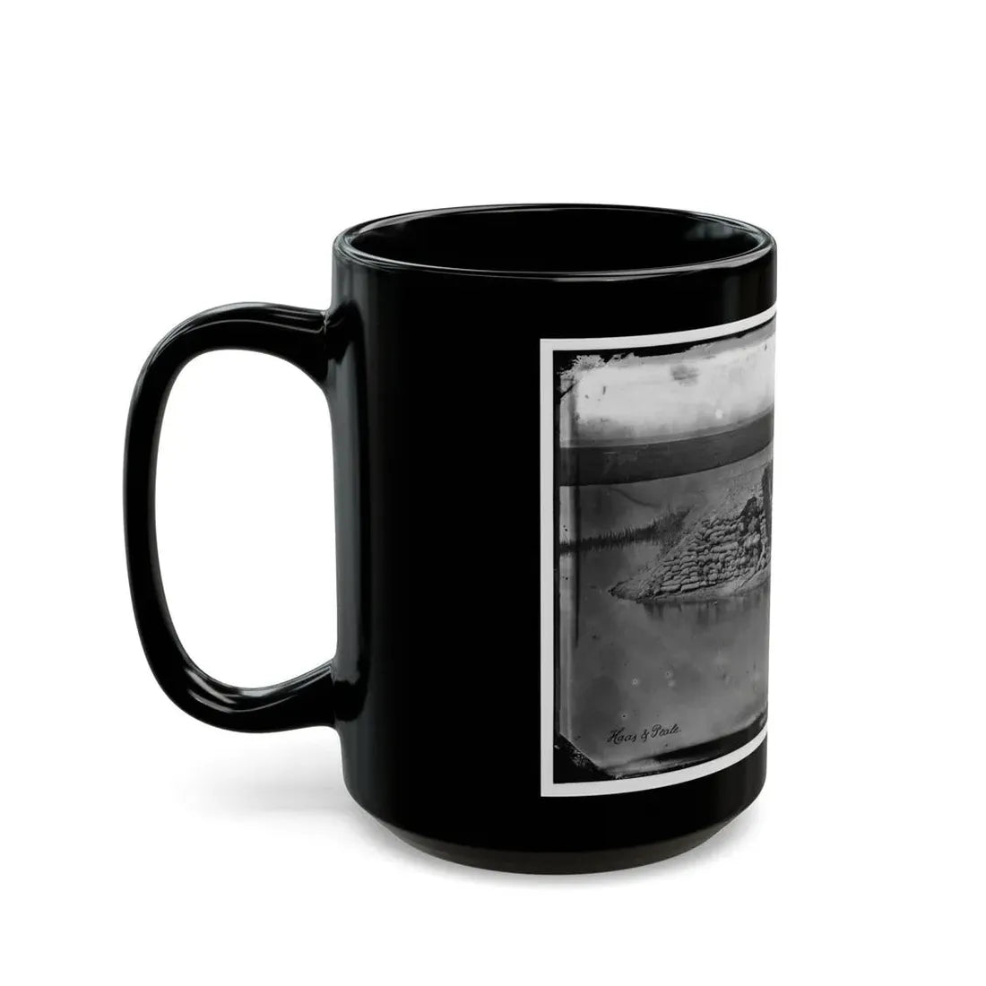Morris Island, South Carolina. Battery Hays. One 8-Inch Parrot Rifle Dismounted. Breaching Battery Against Fort Sumter (U.S. Civil War) Black Coffee Mug - Go Mug Yourself