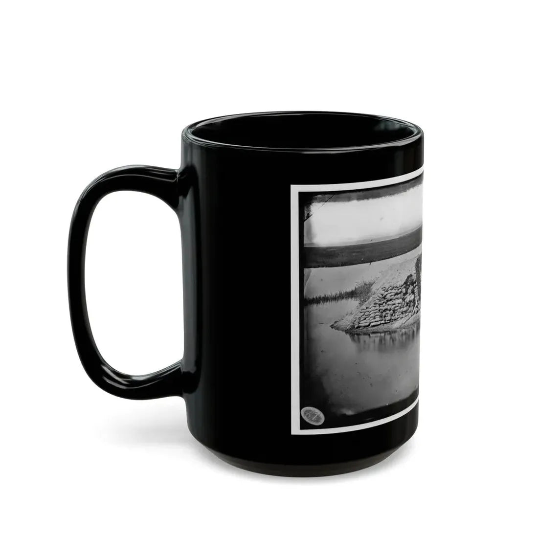 Morris Island, South Carolina. Battery Hays. One 8-Inch Parrot Rifle, Dismounted. Breaching Battery Against Fort Sumter (U.S. Civil War) Black Coffee Mug - Go Mug Yourself