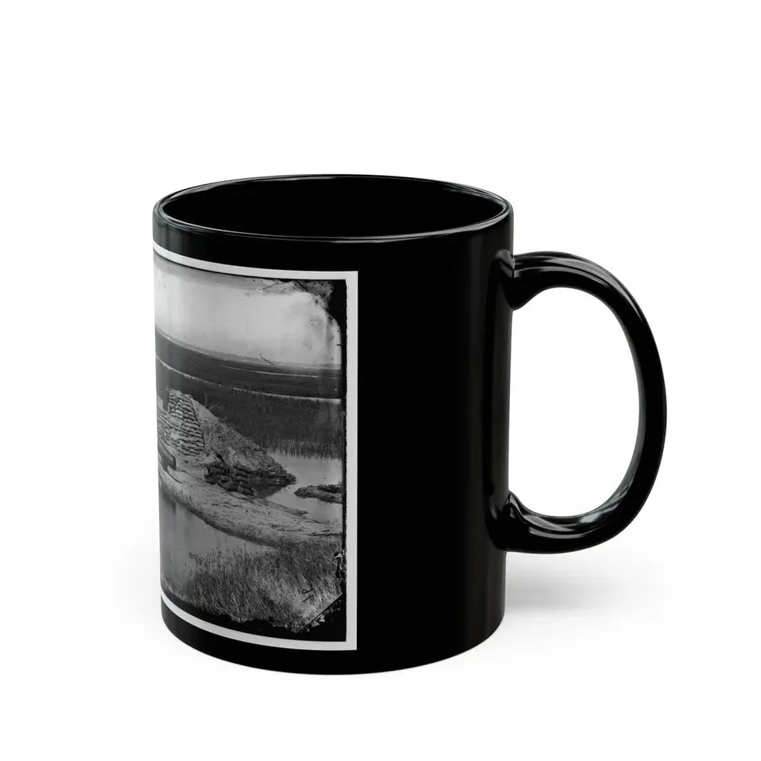 Morris Island, South Carolina. Battery Hays. One 8-Inch Parrot Rifle Dismounted. Breaching Battery Against Fort Sumter (U.S. Civil War) Black Coffee Mug - Go Mug Yourself