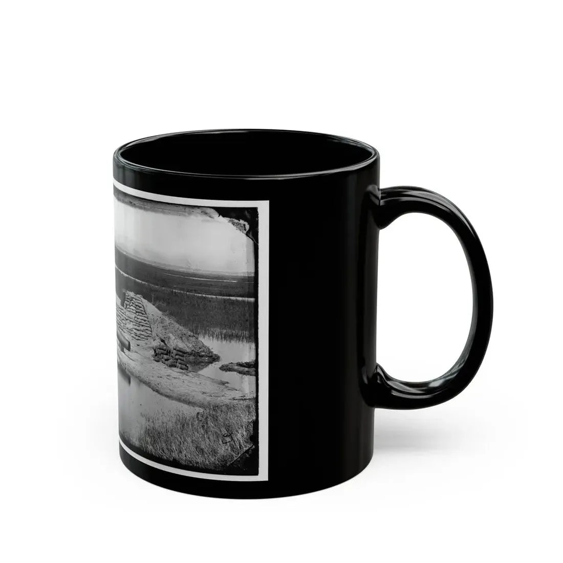 Morris Island, South Carolina. Battery Hays. One 8-Inch Parrot Rifle, Dismounted. Breaching Battery Against Fort Sumter (U.S. Civil War) Black Coffee Mug - Go Mug Yourself