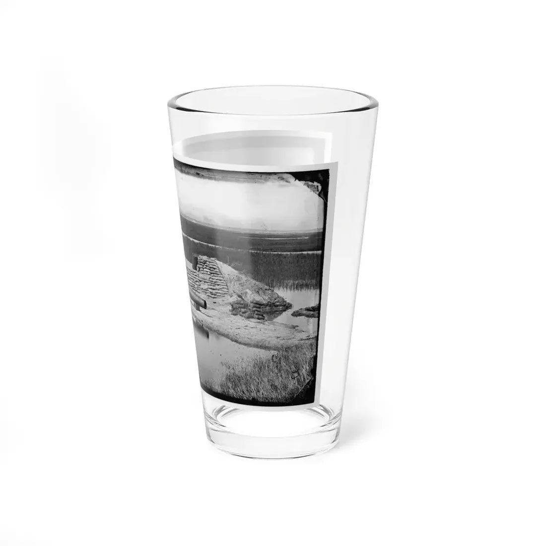 Morris Island, South Carolina. Battery Hays. One 8-Inch Parrot Rifle, Dismounted. Breaching Battery Against Fort Sumter (U.S. Civil War) Pint Glass 16oz - Go Mug Yourself