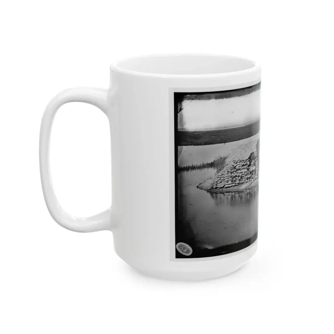 Morris Island, South Carolina. Battery Hays. One 8-Inch Parrot Rifle, Dismounted. Breaching Battery Against Fort Sumter (U.S. Civil War) White Coffee Mug - Go Mug Yourself