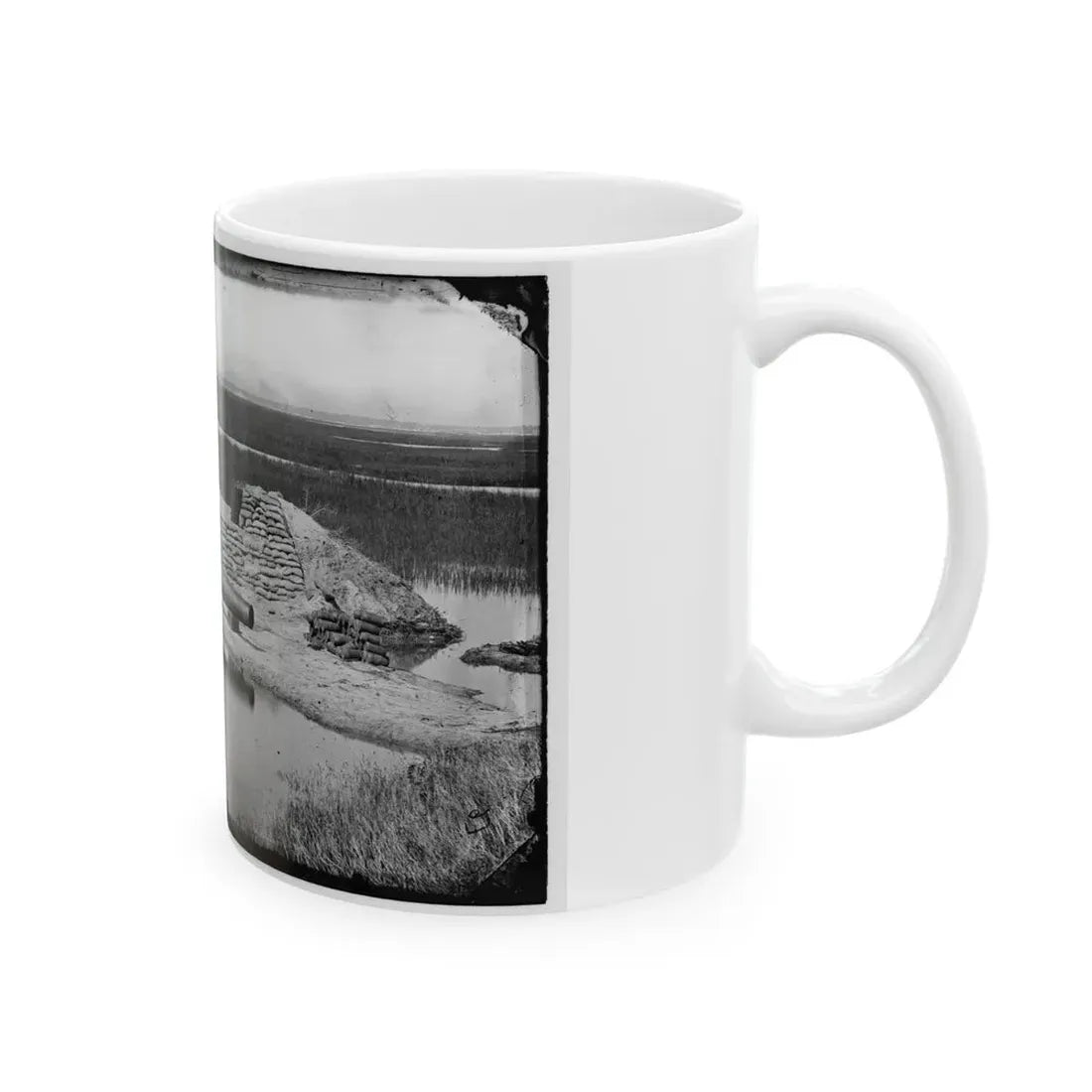 Morris Island, South Carolina. Battery Hays. One 8-Inch Parrot Rifle, Dismounted. Breaching Battery Against Fort Sumter (U.S. Civil War) White Coffee Mug - Go Mug Yourself