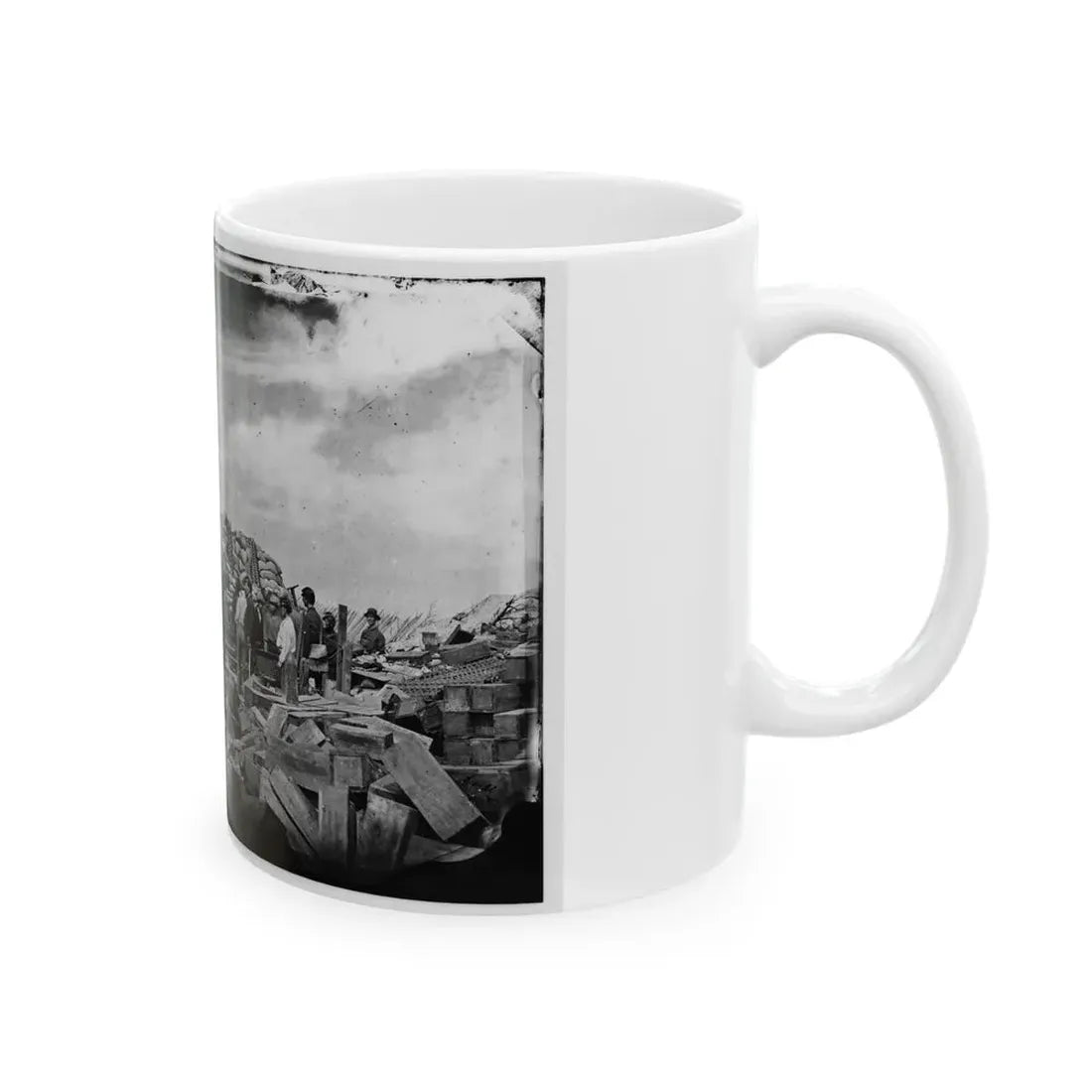 Morris Island, South Carolina. Battery Rosecrans. Three 100-Pounder Parrot Rifles. Breaching Battery Against Fort Sumter (U.S. Civil War) White Coffee Mug - Go Mug Yourself