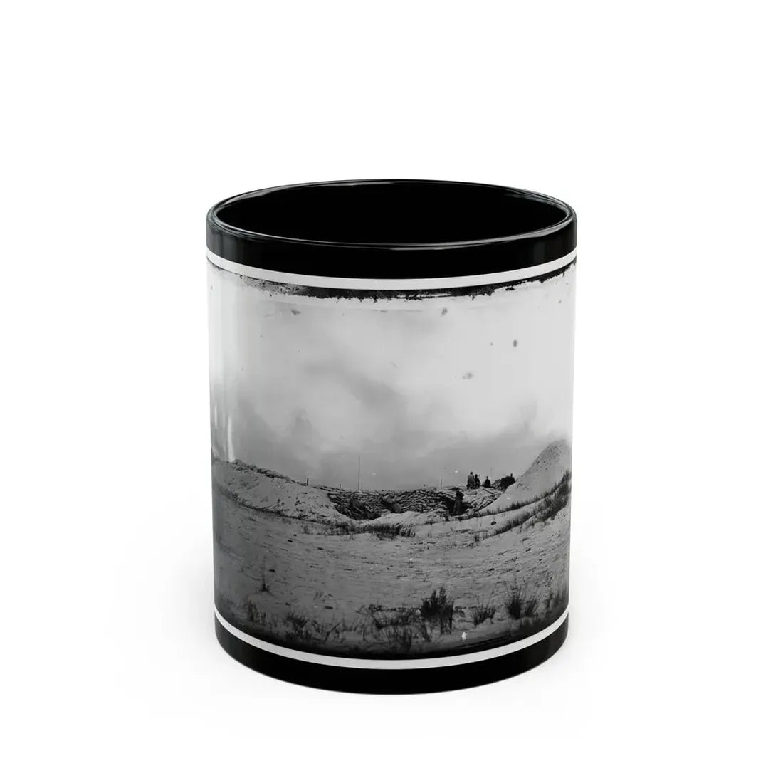 Morris Island, South Carolina. Battery Weed. Five 10-Inch Siege Mortars (U.S. Civil War) Black Coffee Mug 11oz - Go Mug Yourself