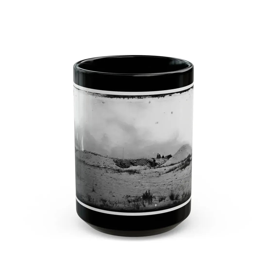 Morris Island, South Carolina. Battery Weed. Five 10-Inch Siege Mortars (U.S. Civil War) Black Coffee Mug 15oz - Go Mug Yourself