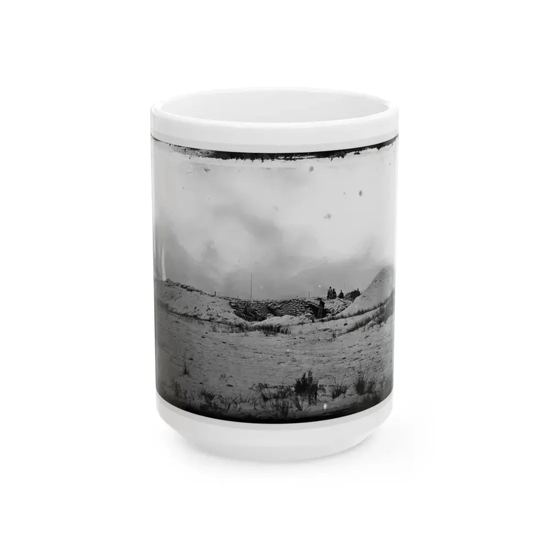 Morris Island, South Carolina. Battery Weed. Five 10-Inch Siege Mortars (U.S. Civil War) White Coffee Mug 15oz - Go Mug Yourself
