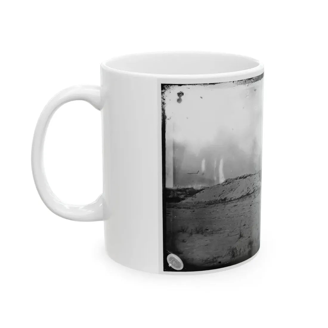 Morris Island, South Carolina. Battery Weed. Five 10-Inch Siege Mortars (U.S. Civil War) White Coffee Mug - Go Mug Yourself