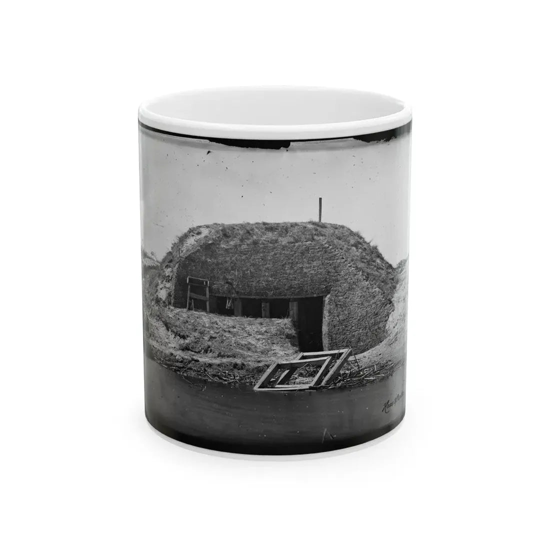 Morris Island, South Carolina. Bombproof For Telegraph Operator In Trenches (U.S. Civil War) White Coffee Mug 11oz - Go Mug Yourself