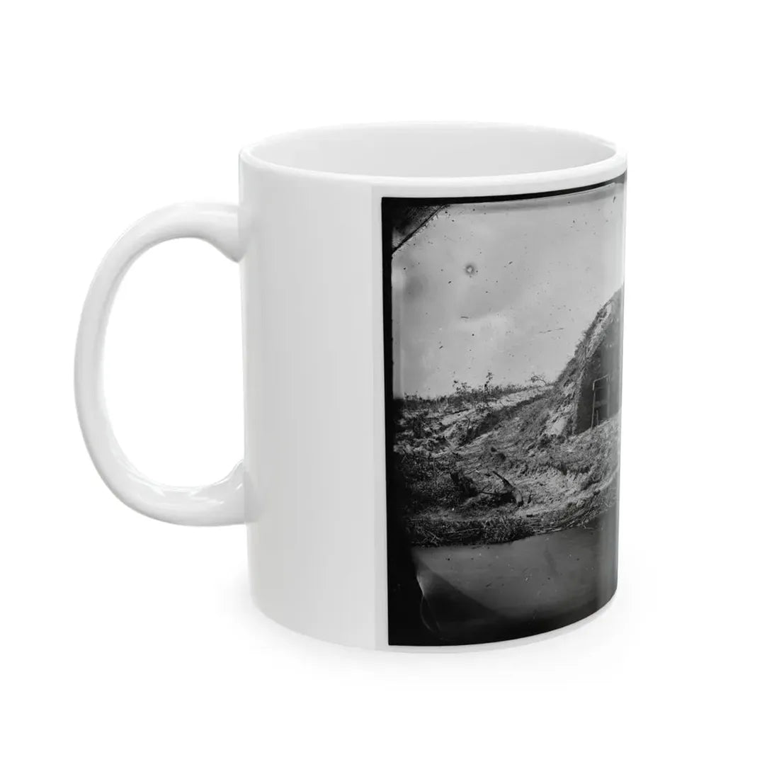 Morris Island, South Carolina. Bombproof For Telegraph Operator In Trenches (U.S. Civil War) White Coffee Mug - Go Mug Yourself