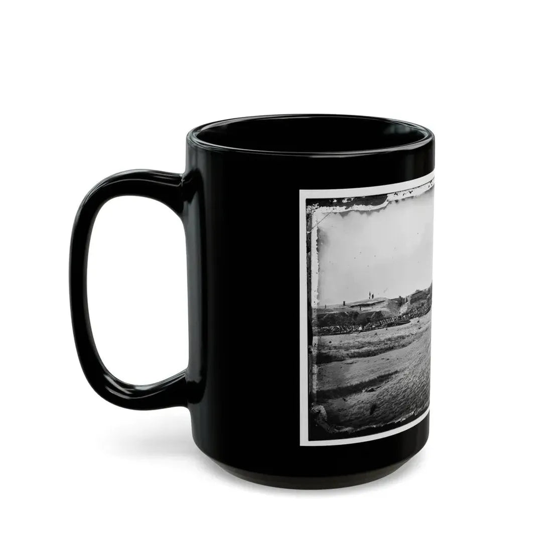 Morris Island, South Carolina. Fort Putnam, Formerly Confederate Battery Gregg (U.S. Civil War) Black Coffee Mug - Go Mug Yourself