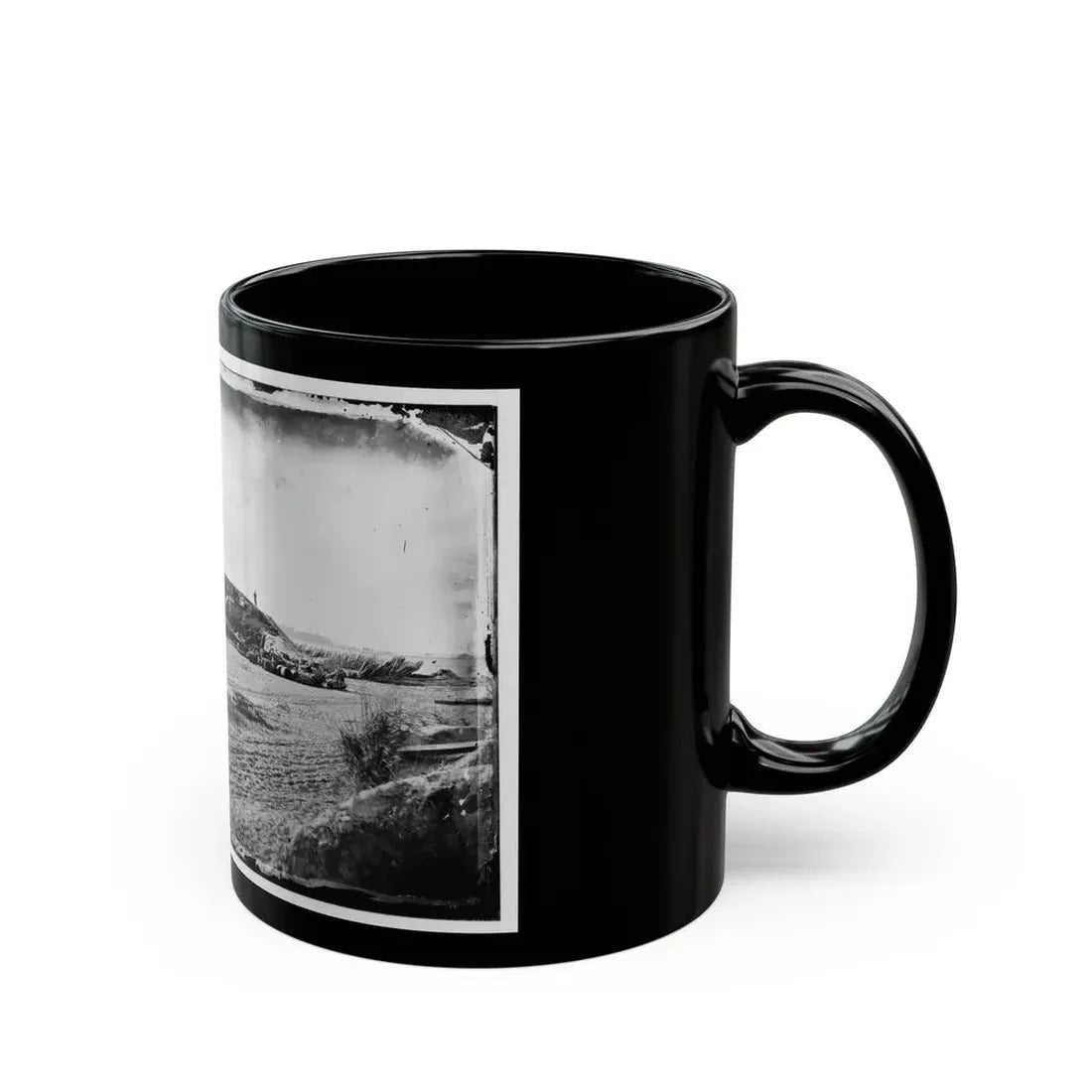 Morris Island, South Carolina. Fort Putnam, Formerly Confederate Battery Gregg (U.S. Civil War) Black Coffee Mug - Go Mug Yourself