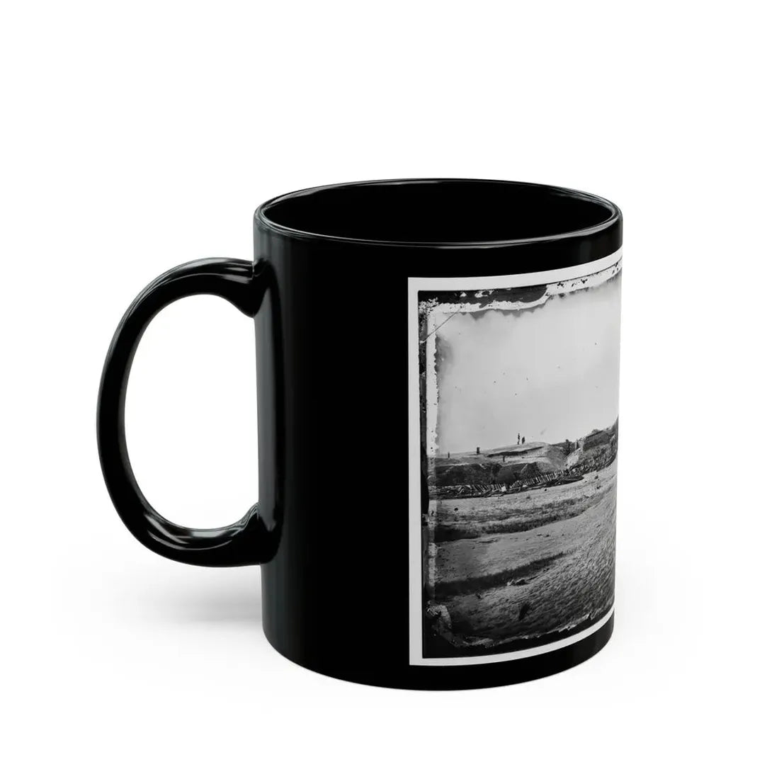 Morris Island, South Carolina. Fort Putnam, Formerly Confederate Battery Gregg (U.S. Civil War) Black Coffee Mug - Go Mug Yourself