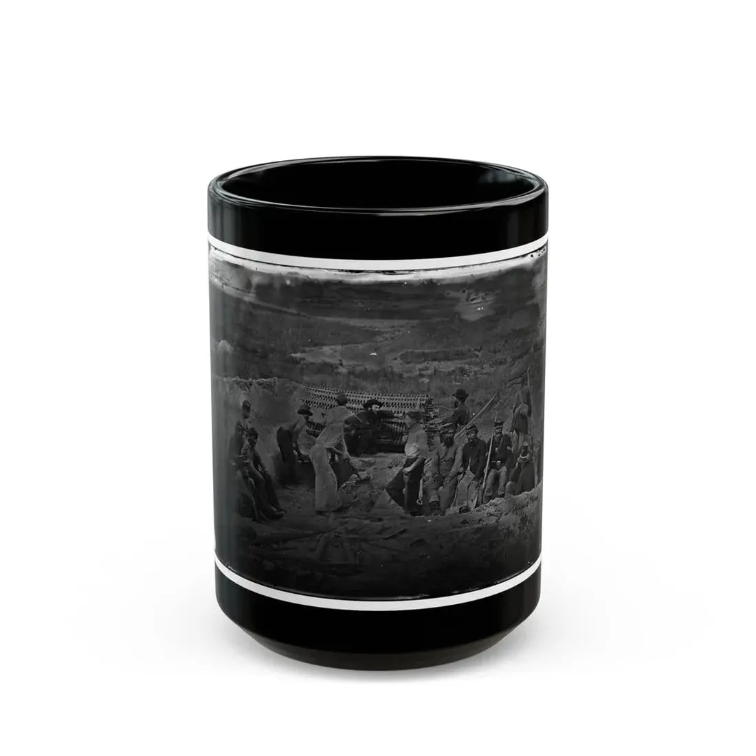 Morris Island, South Carolina. Full Sap (U.S. Civil War) Black Coffee Mug 15oz - Go Mug Yourself