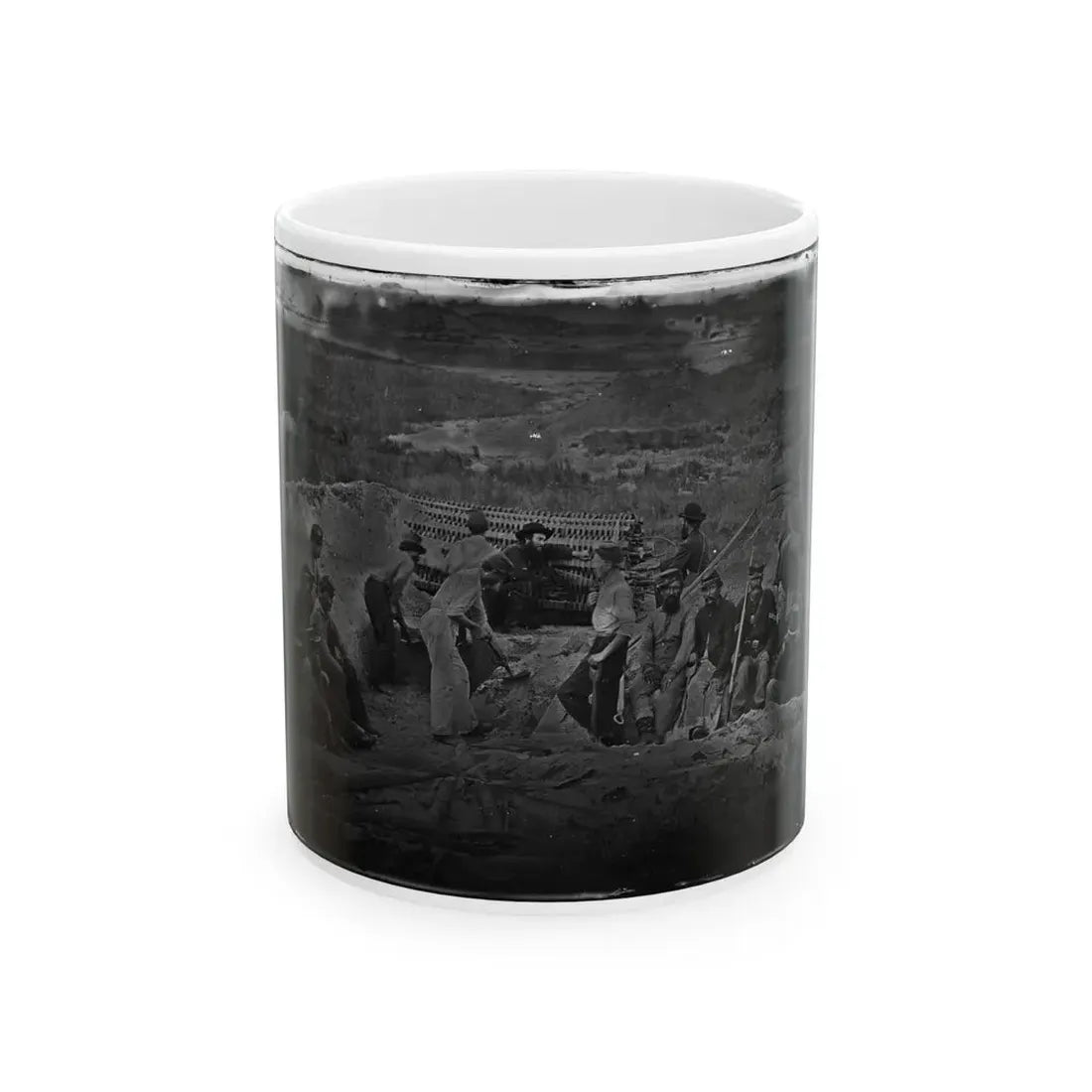 Morris Island, South Carolina. Full Sap (U.S. Civil War) White Coffee Mug 11oz - Go Mug Yourself