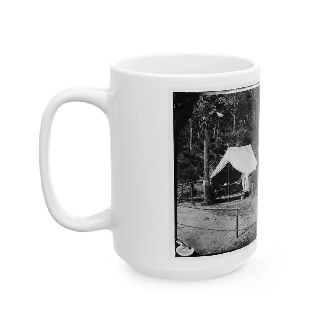 Morris Island, South Carolina. General Quincy A. Gillmore In Front Of His Tent 001 (U.S. Civil War) White Coffee Mug - Go Mug Yourself