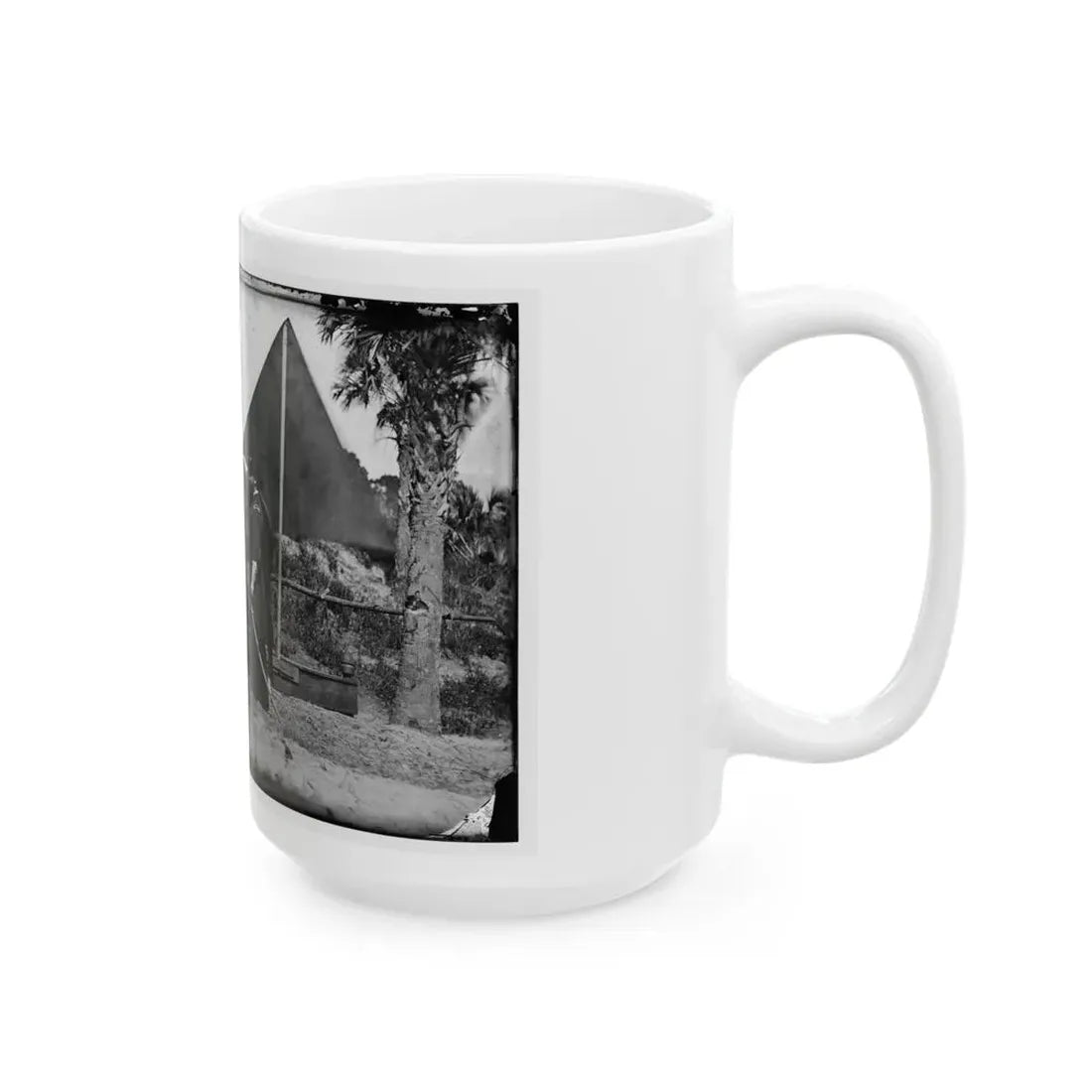 Morris Island, South Carolina. General Quincy A. Gillmore In Front Of His Tent (U.S. Civil War) White Coffee Mug - Go Mug Yourself