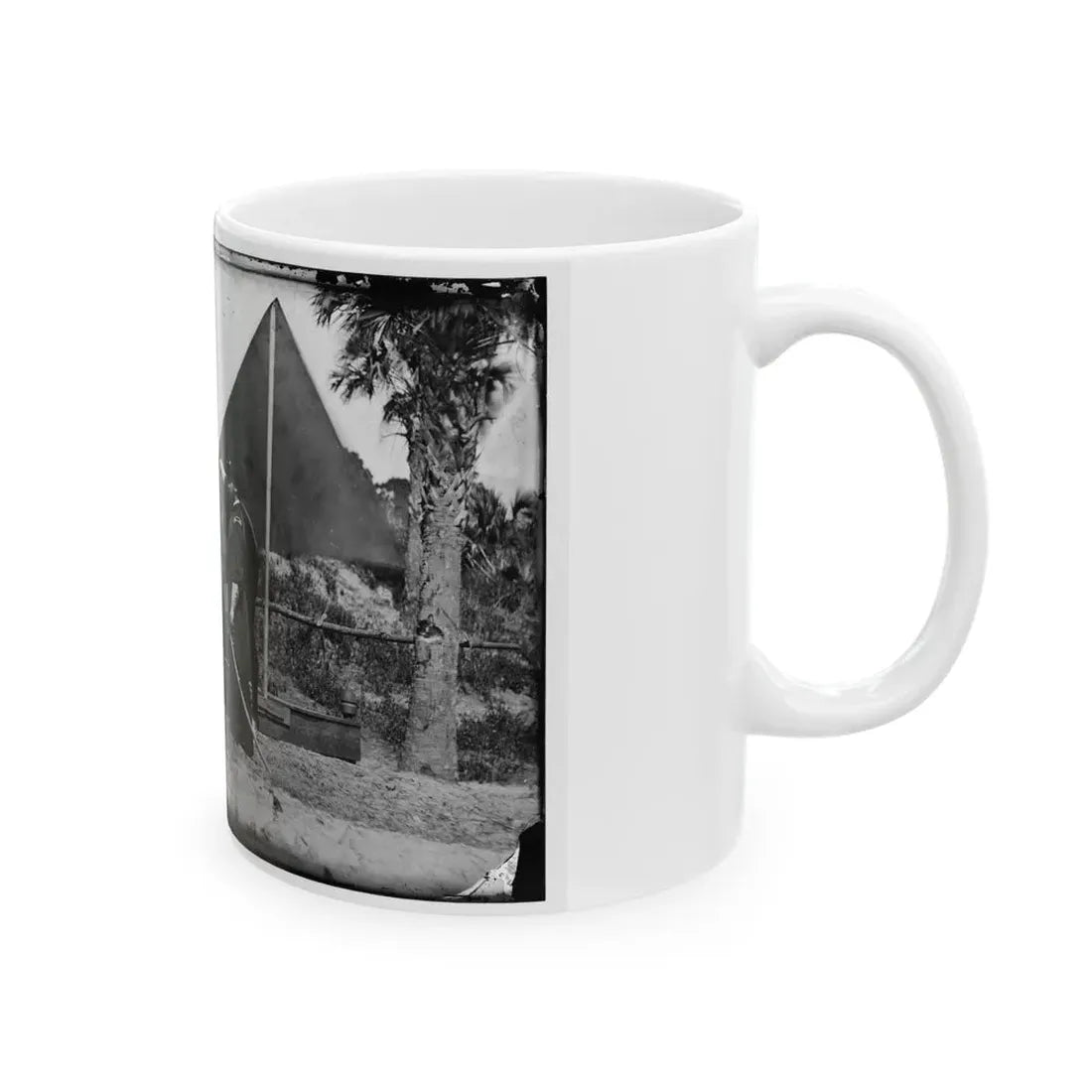 Morris Island, South Carolina. General Quincy A. Gillmore In Front Of His Tent (U.S. Civil War) White Coffee Mug - Go Mug Yourself