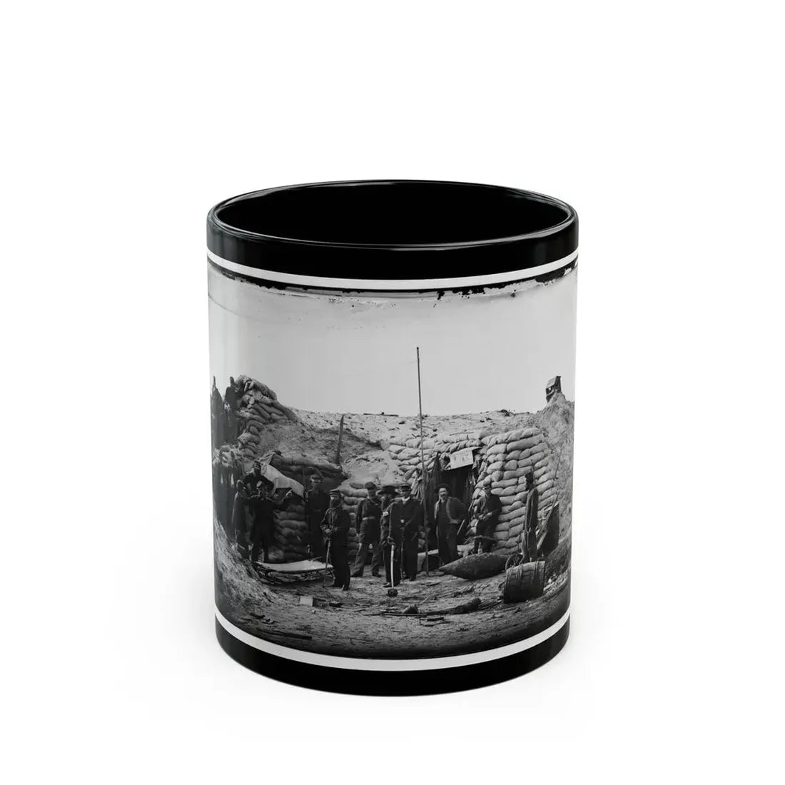 Morris Island, South Carolina. Headquarters Of Field Officer Of The Trenches. Second Parallel (U.S. Civil War) Black Coffee Mug 11oz - Go Mug Yourself