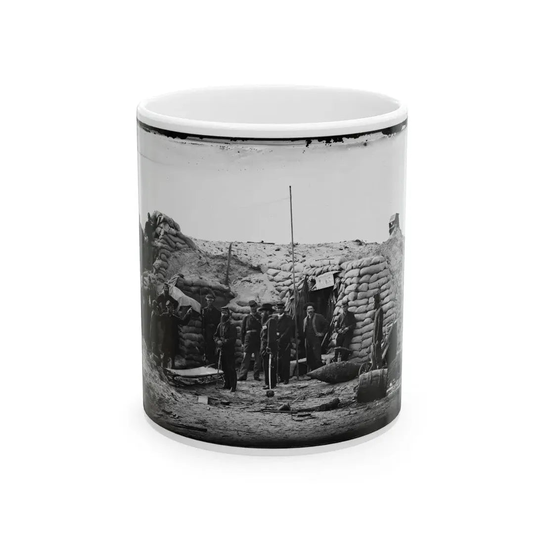 Morris Island, South Carolina. Headquarters Of Field Officer Of The Trenches. Second Parallel (U.S. Civil War) White Coffee Mug 11oz - Go Mug Yourself