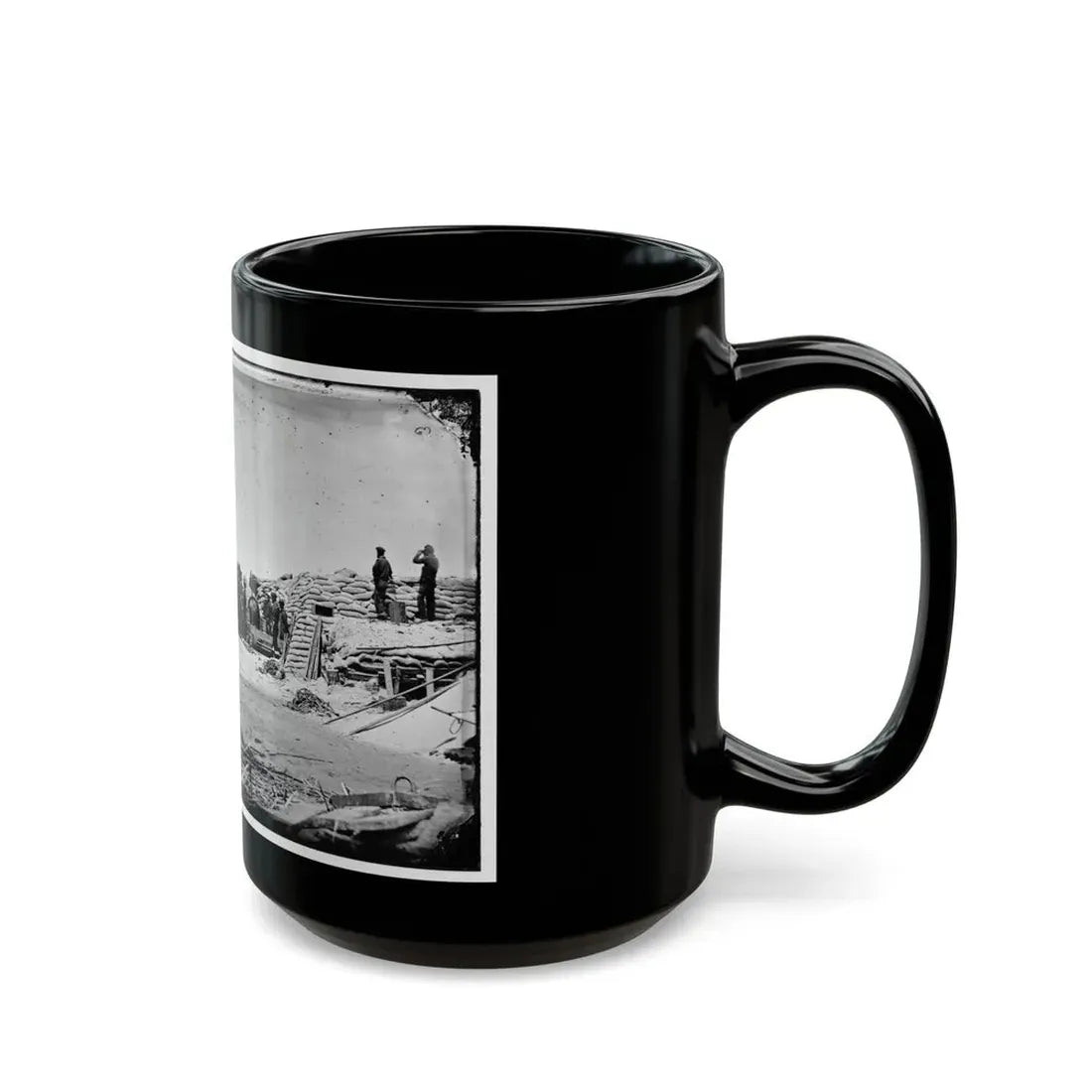 Morris Island, South Carolina. Naval Battery. Two 8-Inch Parrot Rifles. Breaching Battery Against Fort Sumter (U.S. Civil War) Black Coffee Mug - Go Mug Yourself