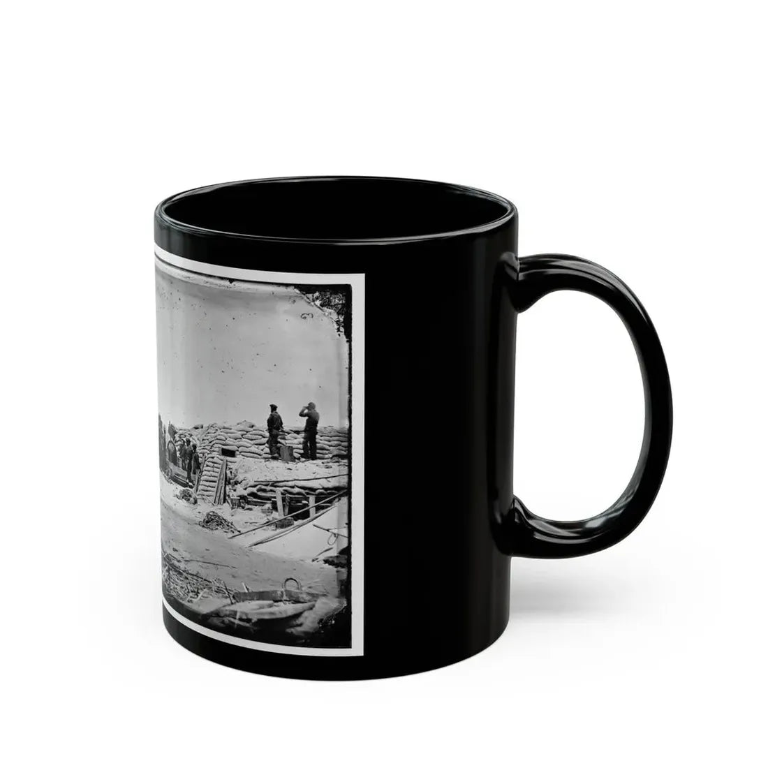 Morris Island, South Carolina. Naval Battery. Two 8-Inch Parrot Rifles. Breaching Battery Against Fort Sumter (U.S. Civil War) Black Coffee Mug - Go Mug Yourself