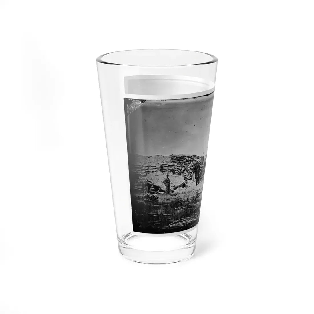 Morris Island, South Carolina. Naval Battery. Two 8-Inch Parrot Rifles. Breaching Battery Against Fort Sumter (U.S. Civil War) Pint Glass 16oz - Go Mug Yourself