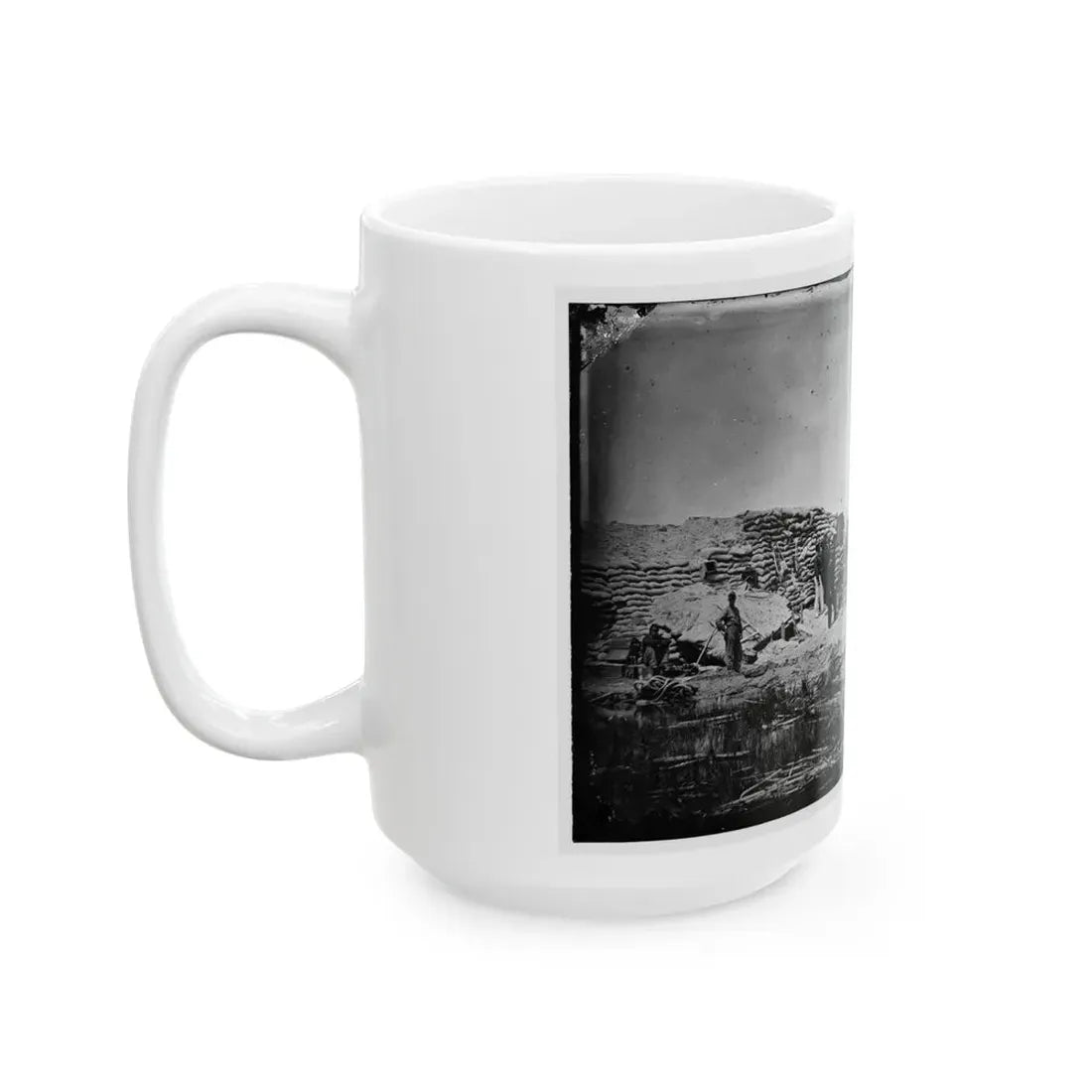 Morris Island, South Carolina. Naval Battery. Two 8-Inch Parrot Rifles. Breaching Battery Against Fort Sumter (U.S. Civil War) White Coffee Mug - Go Mug Yourself