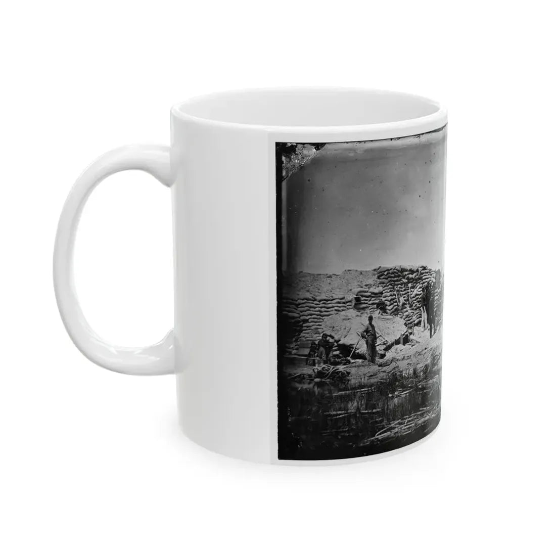 Morris Island, South Carolina. Naval Battery. Two 8-Inch Parrot Rifles. Breaching Battery Against Fort Sumter (U.S. Civil War) White Coffee Mug - Go Mug Yourself