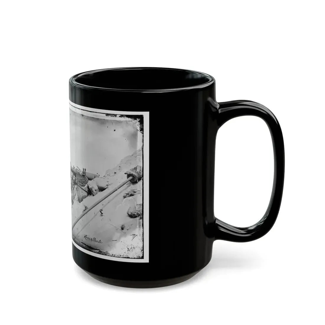Morris Island, South Carolina. Naval Battery. Two 80-Pounder Whitworths. Breaching Battery Against Fort Sumpter (U.S. Civil War) Black Coffee Mug - Go Mug Yourself